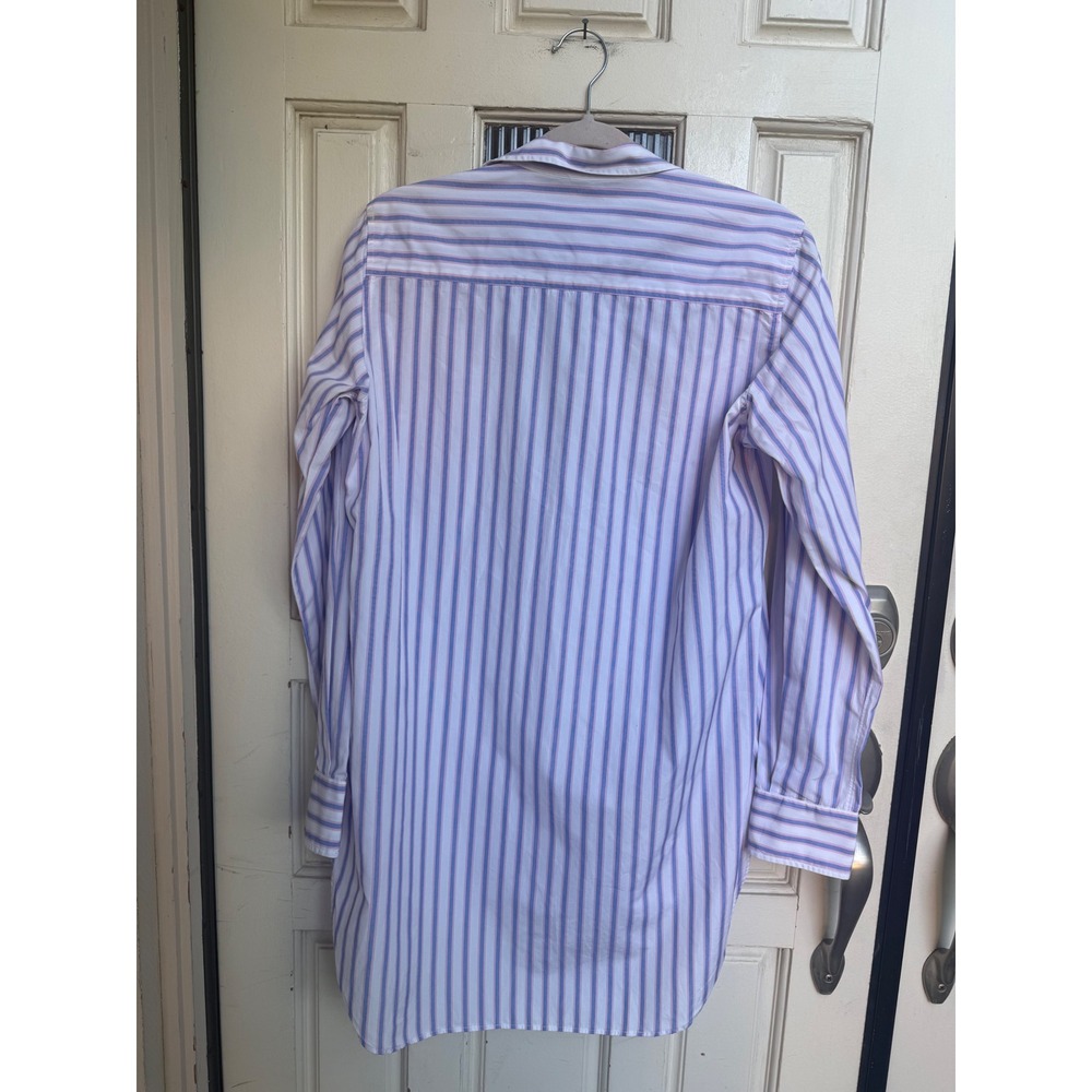 Frank & Eileen Grayson Blue Pink Striped Italian Cotton Button Shirt Size Medium - Picture 2 of 6